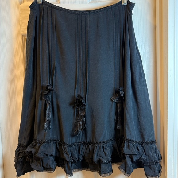 Anne Carson skirt, 💯% silk, black, whimsigoth, saloon girl, VTG Size 12 - Picture 7 of 7